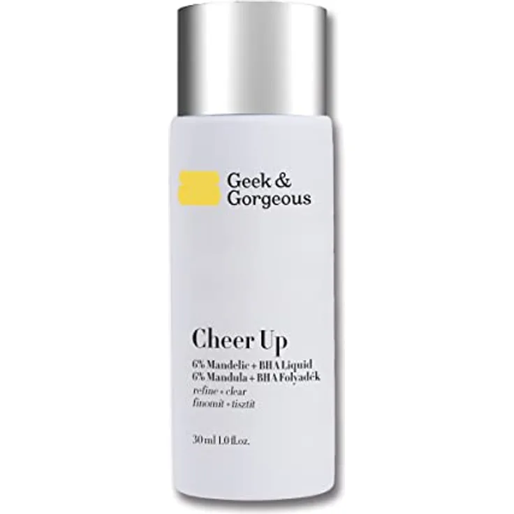 Geek & Gorgeous - Cheer up - Chemisches Peeling für das Gesicht mit Mandelsäure und BHA-Säure,wirkt gegen Akne, Mitessern und vergrößerten Poren,für Mischhaut und Ölige Haut, 30 ml