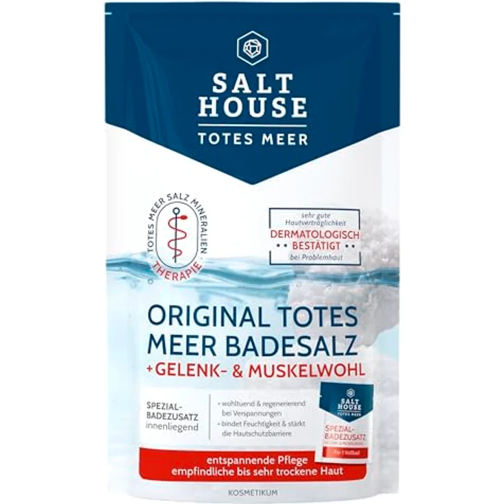 Salthouse Totes Meer Therapie Badesalz Gelenk- & Muskelwohl, Spezialbadezusatz mit Tigerkraut- und Ingwerextrakten, 400g + 20ml – Bild 2
