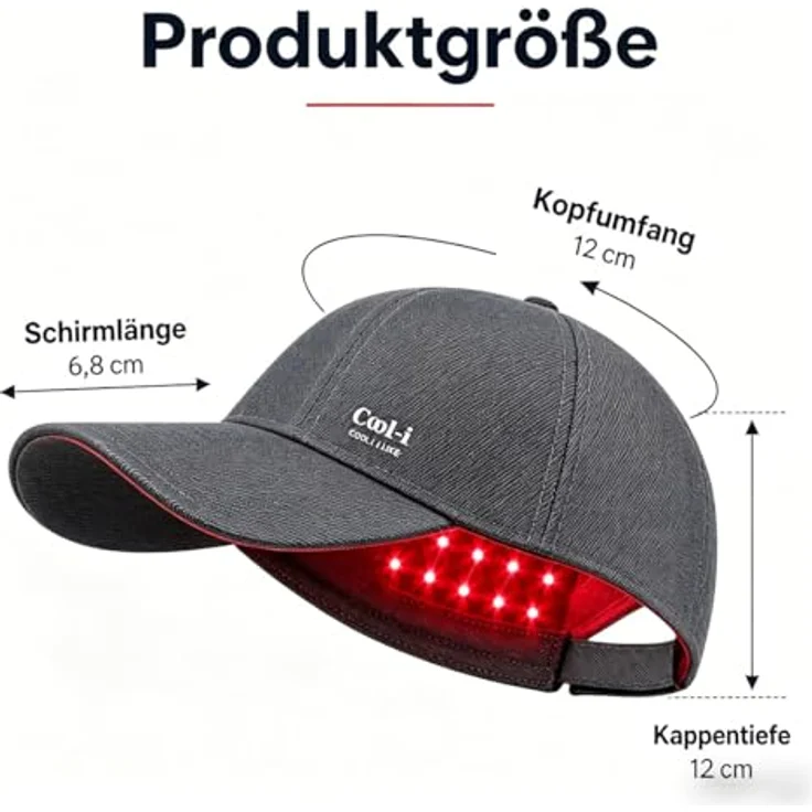COOL-i ® Infrarotlampe Rotlicht-Haarwuchshaube, kabellos mit 158 LEDs, Infrarot- & Blaulichttherapie für die Kopfhaut, wiederaufladbar, Timer, für Männer & Frauen – Bild 5