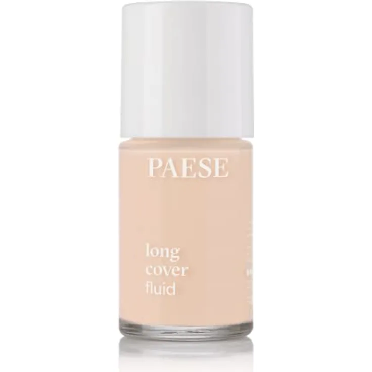 Paese Long Cover Fluid, deckendes Make-up-Fluid, 30 ml, Farbton 0 Nude, vegane Formel mit Langzeiteffekt und hoher Deckkraft