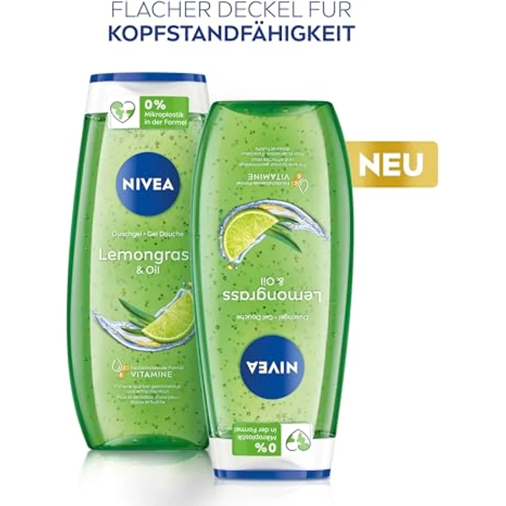 NIVEA Lemongrass & Oil Duschgel (250 ml), pH-hautneutrale Pflegedusche mit belebendem Zitronengras-Duft, verwöhnende Dusche mit pflegenden Ölperlen – Bild 5