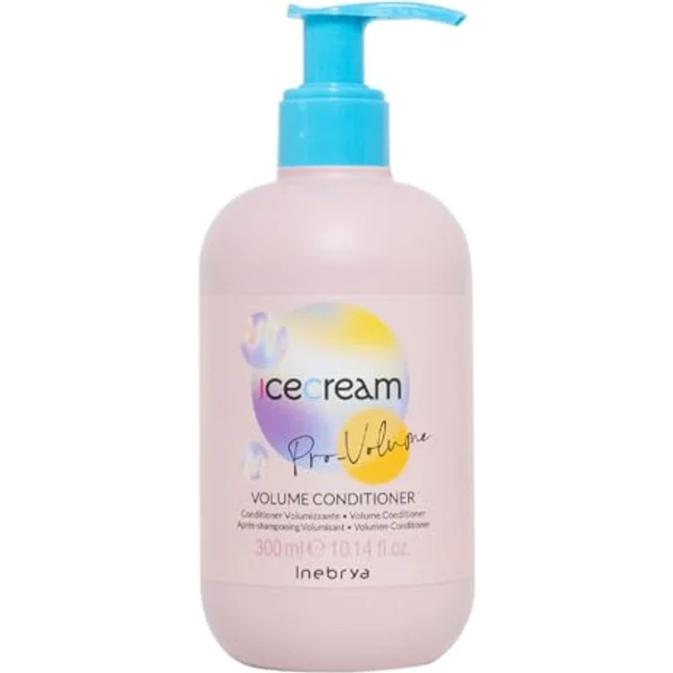 Inebrya Ice Cream Pro-Volume Volumenkonditioner, 300 ml - Ideal für lockiges, krauses und trockenes Haar, zusätzlicher UV-Schutz – Bild 1