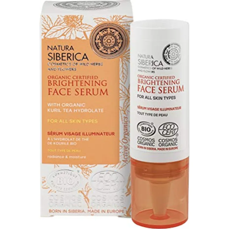 Natura Siberica Aufhellendes Gesichtsserum 15 ml für strahlenden Teint, feuchtigkeitsspendend, erfrischend, geeignet für jeden Hauttyp