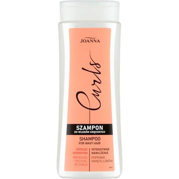 Joanna Curl Shampoo 300 ml, Feuchtigkeitsshampoo für lockiges und welliges Haar mit Reis-Aminosäuren, vegane Formel zur Frizz-Kontrolle
