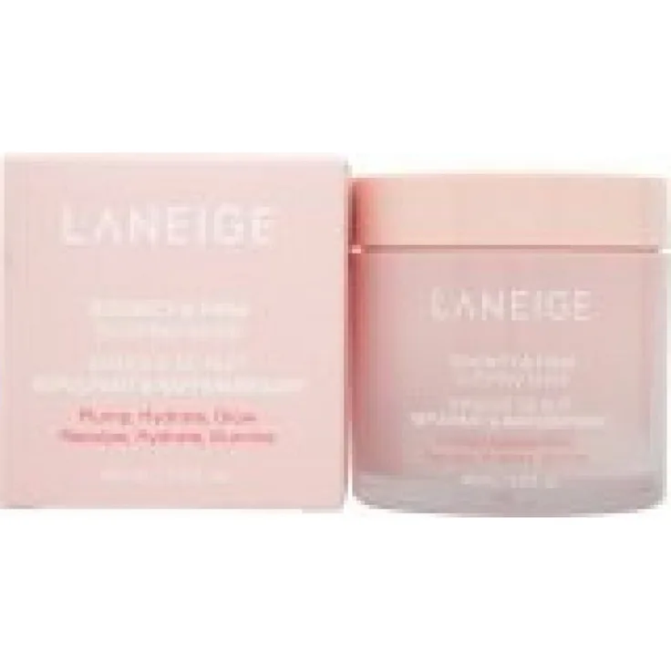 LANEIGE Bouncy & Firm Sleeping Mask, straffende Nachtmaske mit Peony Collagen Complex, 60 ml, hellrosa