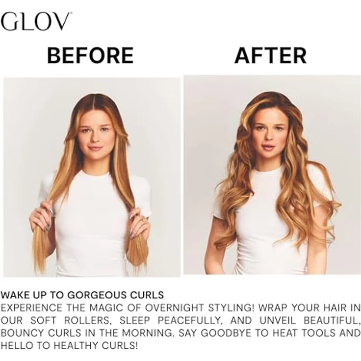 GLOV Dream Curl Set, Satin Lockenwickler für natürliche, bouncy Locken ohne Hitze, ideal für lockige und wellige Haare, perfekt für die Anwendung über Nacht – Bild 3