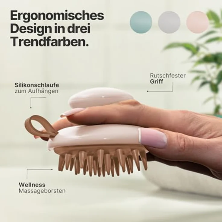 IMPERIO Shampoo-Massagebürste für Tiefenreinigung und Haarwachstum, mit Silikonborsten – Bild 7