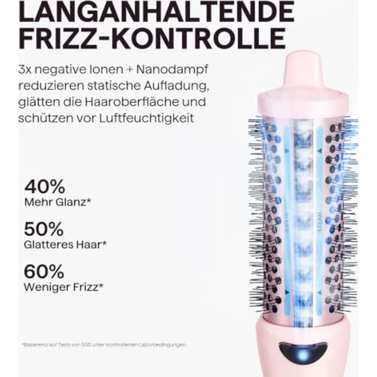 Wavytalk Dampf-Thermobürste Steamlift Pro, haarschonende Stylingbürste mit 5 Temperatureinstellungen und 30 Minuten Dampf, schwarz – Bild 5