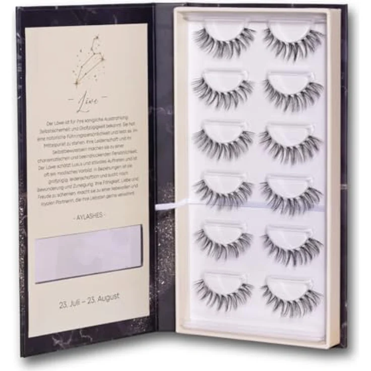AYLASHES Limited Edition The Leo DIY Wimpernextensions, 6 Paar Wimpern mit C-Curl, 14–15 mm Länge, ultraleicht, bis zu 7 Tage Halt – Bild 3
