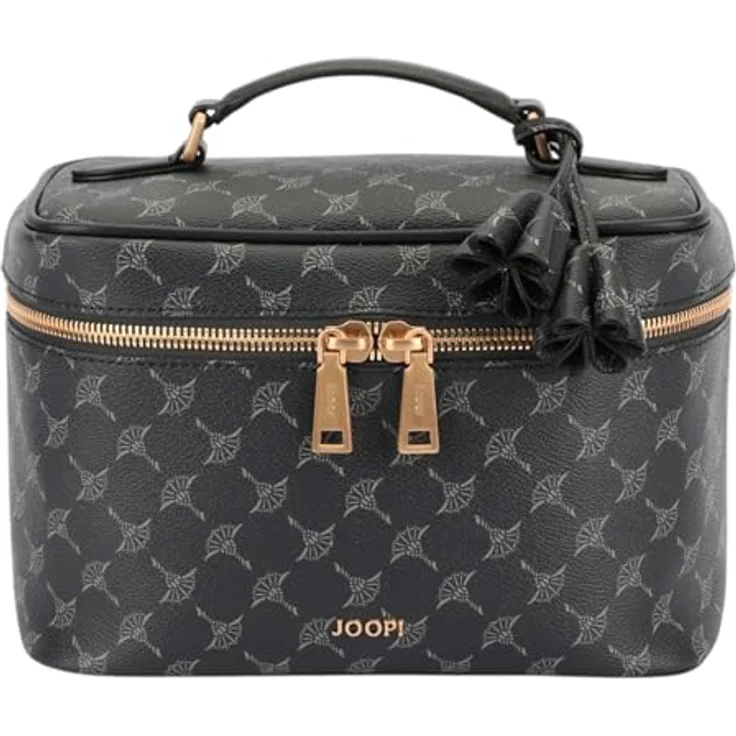 JOOP! Cortina 1.0 Flora Washbag M, Beauty Case in Dunkelblau mit Spiegel und mehreren Fächern, 25 x 17 x 14 cm – Bild 1
