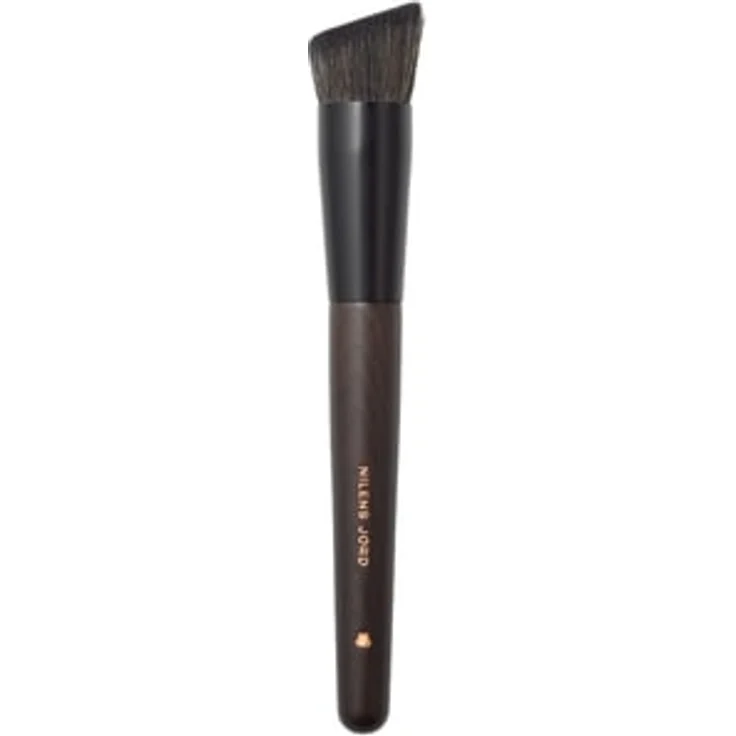 Nilens Jord Pure Collection Angled Foundation Brush, handgefertigter Foundationpinsel mit veganen Borsten und ergonomischem Eschenholzgriff
