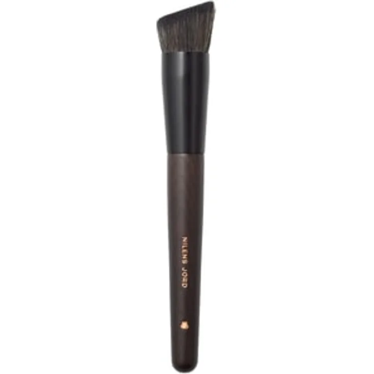 Nilens Jord Pure Collection Angled Foundation Brush, handgefertigter Foundationpinsel mit veganen Borsten und ergonomischem Eschenholzgriff
