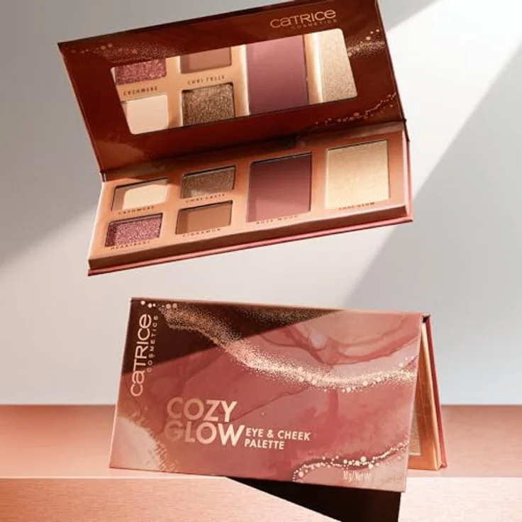 Catrice Cozy Glow Eye & Cheek Palette, Lidschatten und Rouge in warmen, natürlichen Farbtönen, 10 g – Bild 8