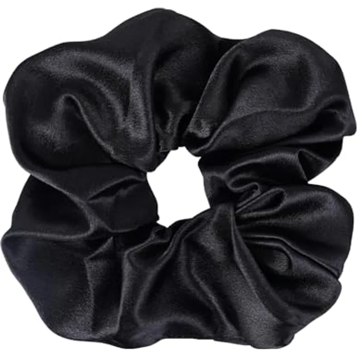 Sister Young LILU BLACK Scrunchie Haargummi aus satiniertem Polyester, sanft zum Haar, universelle Größe, elegantes Design