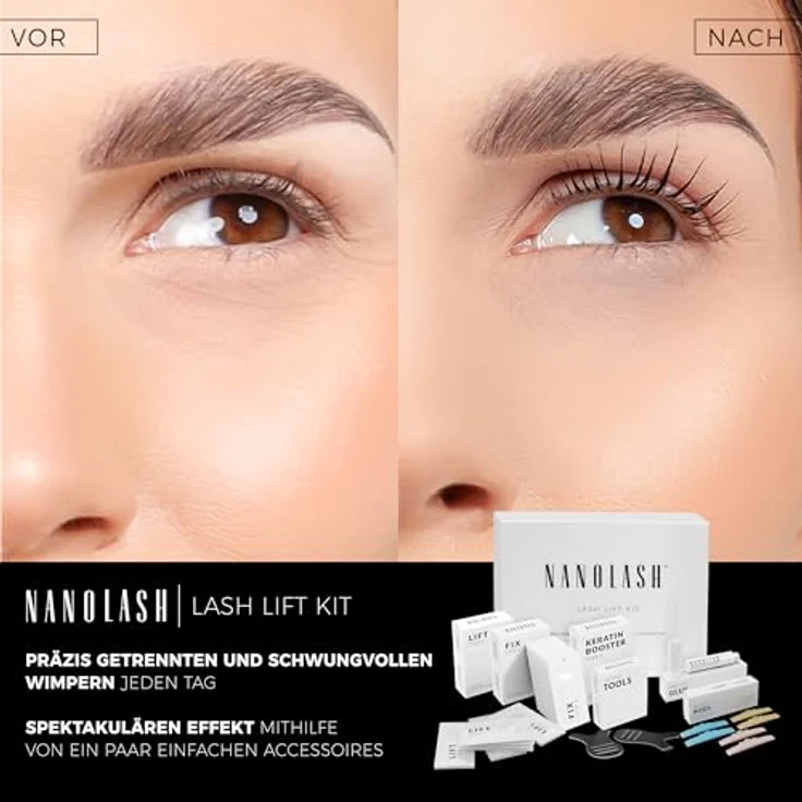 Wimpernlifting und Wimpernlaminierung Set Nanolash - professionelles Wimpernlifting-Set, DIY-Set für das Wimpernlifting zu Hause und im Salon, DIY-Wimpernlaminierung - Preisvergleich – Bild 2