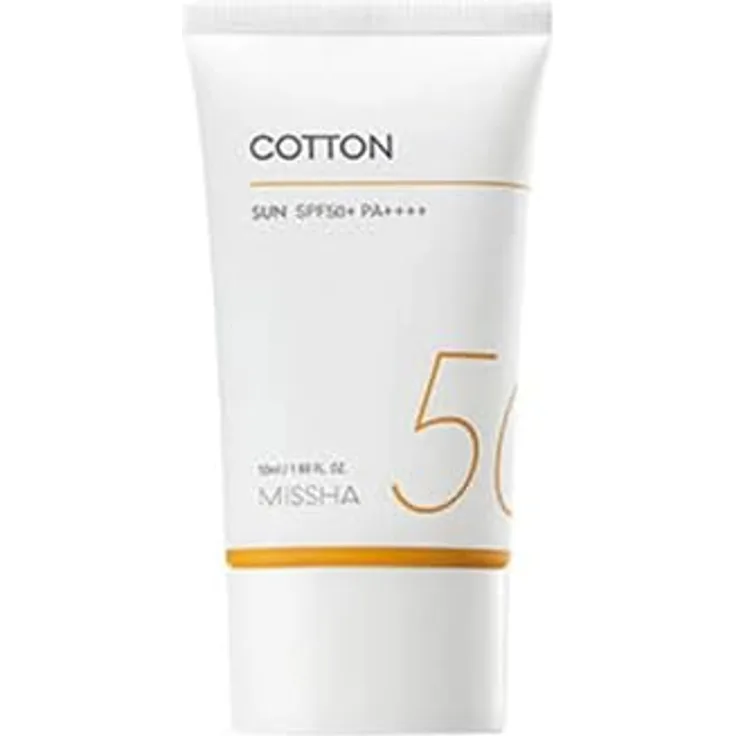 MISSHA All Around Safe Block Cotton Sun 50ml, Leichte Sonnencreme mit Pudereffekt, SPF 50