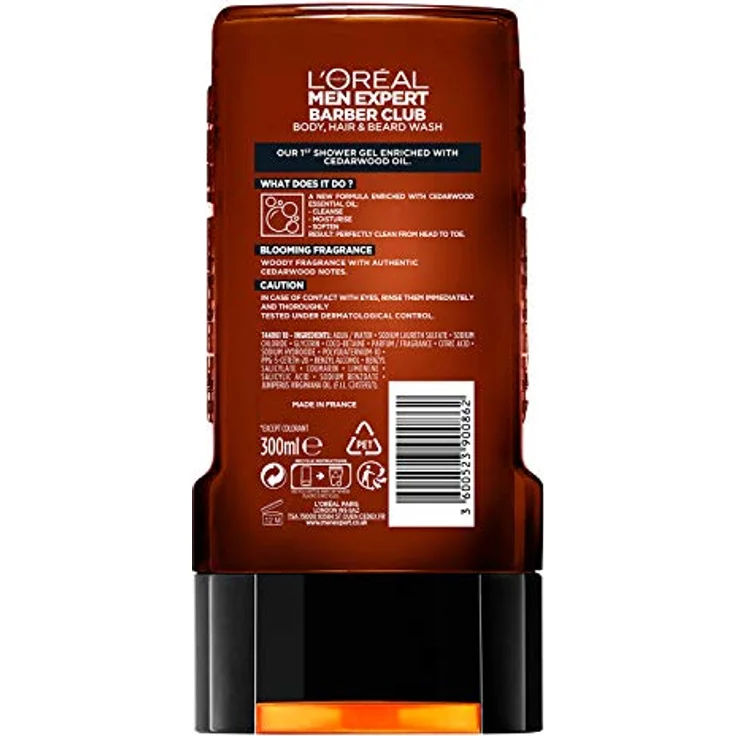 L'Oréal Men Expert Barber Club Shampoo für Bart, Haare und Körper 300 ml – Bild 3