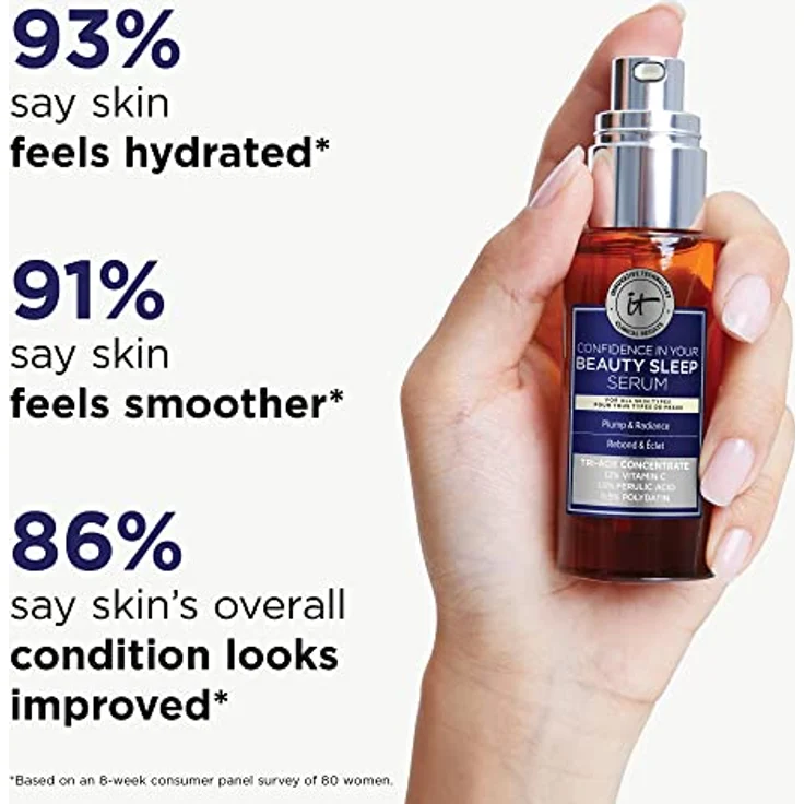 It Cosmetics Confidence, Gesichtsserum zur Nacht, 30 ml – revitalisiert die Haut, reduziert feine Linien und Falten – Bild 6