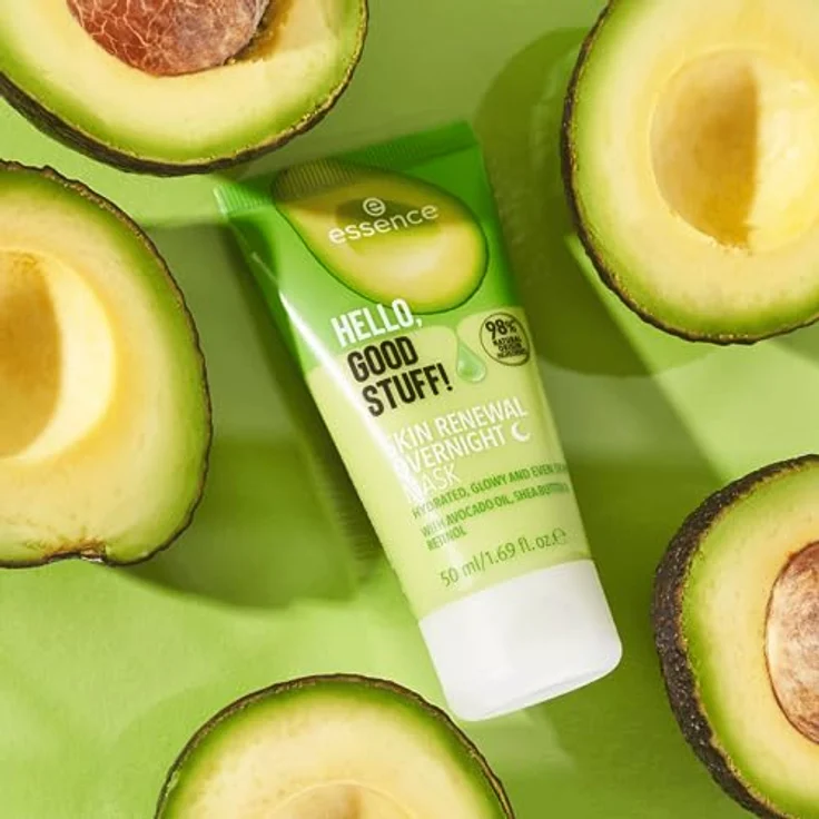 essence HELLO, GOOD STUFF! SKIN RENEWAL OVERNIGHT MASK, Nachtcreme, Transparent, feuchtigkeitsspendend, vegan, ohne Parabene, ohne Mikroplastikpartikel, Nanopartikel frei, 1er Pack (50ml) – Bild 4