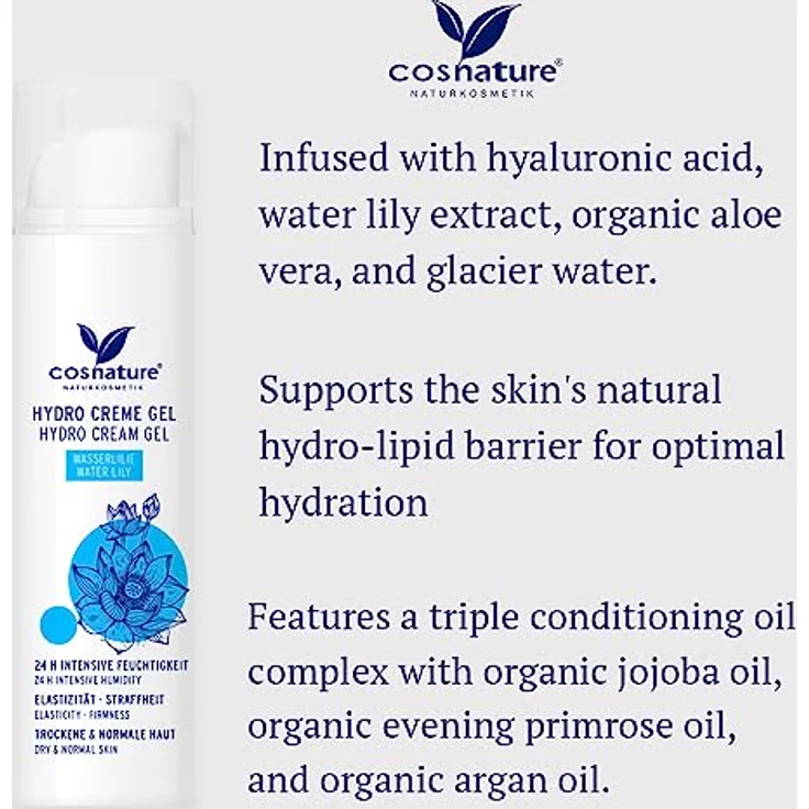 Cosnature Hydro Creme Gel Water Lily, 50 ml. With 24 H moisturising formula – Bild 4