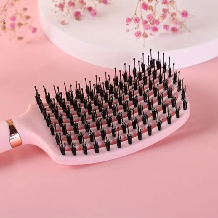Sister Young OVIA PINK BV - Professionelle Haarbürste mit Wildschweinborsten und belüftetem Körper für sanftes Entwirren und Glanz – Bild 8