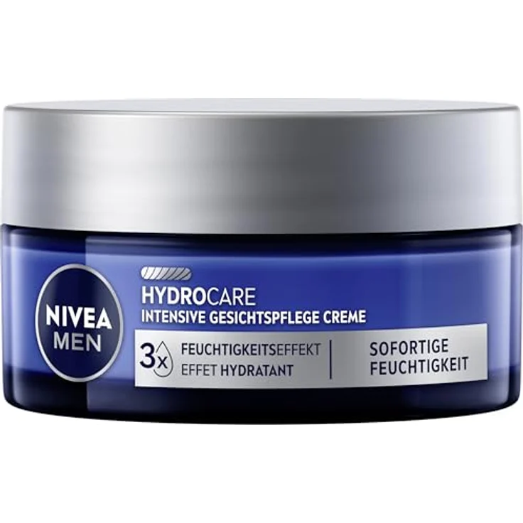 NIVEA MEN Hydrocare Intensive Gesichtspflege Creme, feuchtigkeitsspendende Gesichtscreme mit Aloe Vera und Pro Vitamin B5, 48h Schutz vor Austrocknung, 50 ml – Bild 1