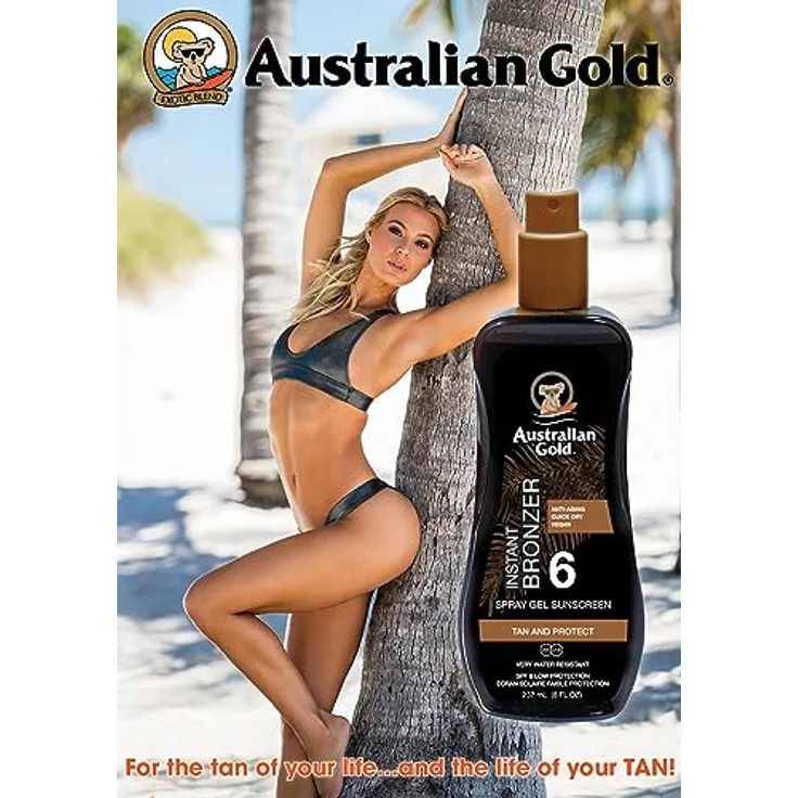 Australian Gold SPF6 Zonnebrand Spray Gel + Bronzer - 237 ml, mit Benufilter für hydratisierte Haut in der Sonne – Bild 5