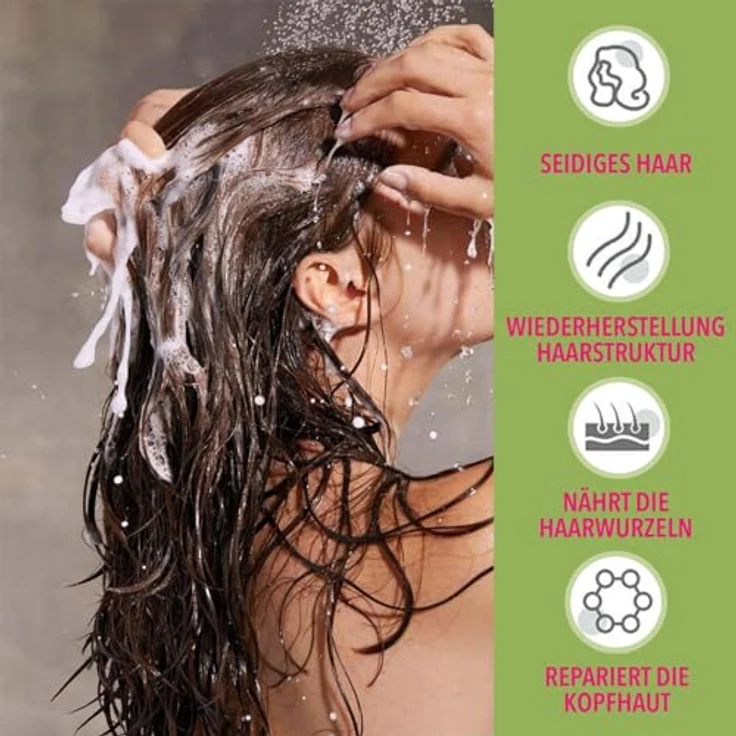 P-Beauty Rosmarin Minze Shampoo, mit Biotin 3x355ml - stärkendes Haarshampoo - Shampoo für Haarwachstumm & Haarausfall - Haarpflege & Kopfhautpflege - Stärkungsshampoo - Schuppenshampoo – Bild 5