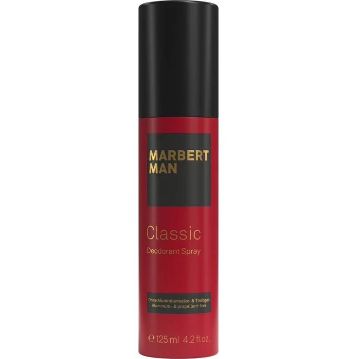 Marbert Man Classic Natural Deodorant Spray, 125 ml, nachhaltiger Schutz mit Bisabolol, ohne Treibgas