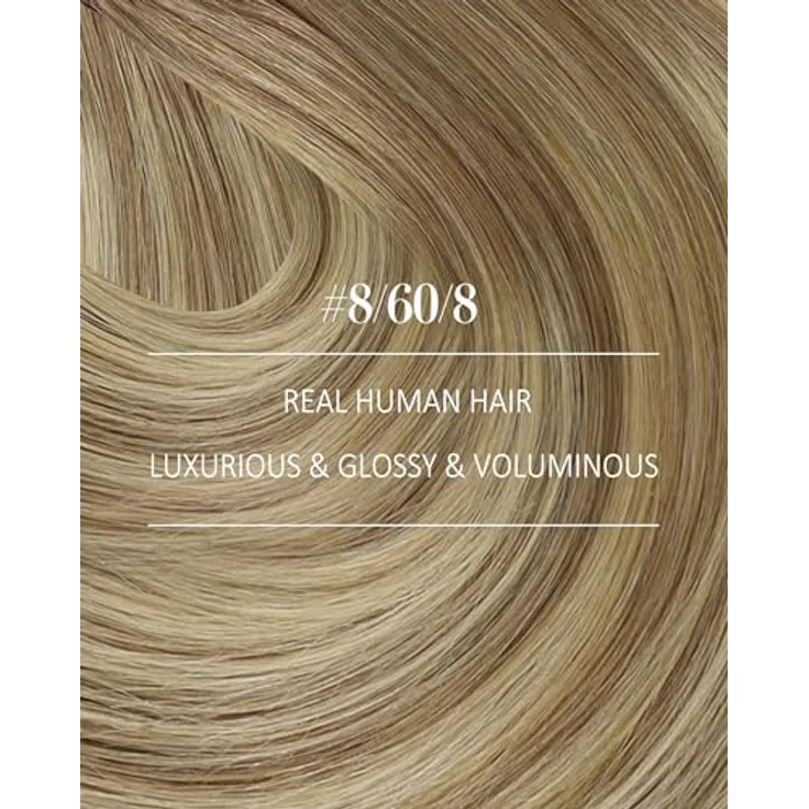 YoungSee Echthaar Extensions Clip Ombre 40 cm, Remy Haarsystem in Hellbraun mit Blond, 120g, Hitzebeständig, Schnellmontage ohne Werkzeug – Bild 2