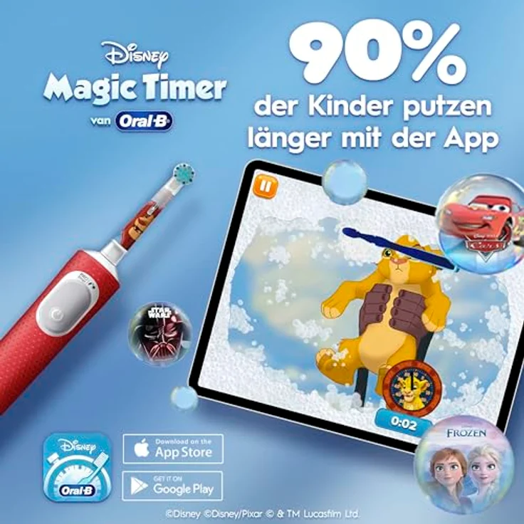 Oral-B Elektrische Kinderzahnbürste Pro Kids König der Löwen, Sensitiv+ Modus, extra weiche Borsten – Bild 8