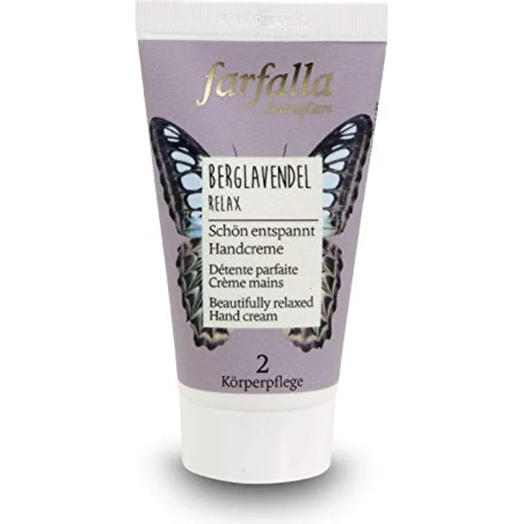 farfalla Berglavendel Relax Handcreme - 50ml - Handpflege für intensive Feuchtigkeit - Mit Bio-Sheabutter & Berglavendel - 100% zertifizierte Naturkosmetik