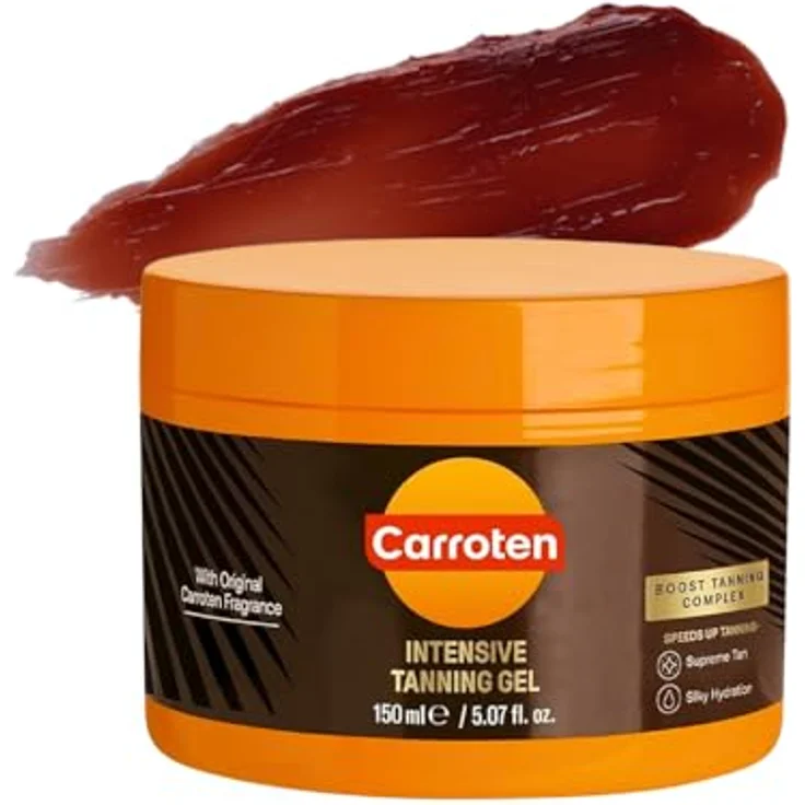 Carroten Intensive Tanning Gel 150 ml, Bräunungsbeschleuniger mit Kokosnussöl und Vitaminen A & E, schnell bräunend – Bild 1