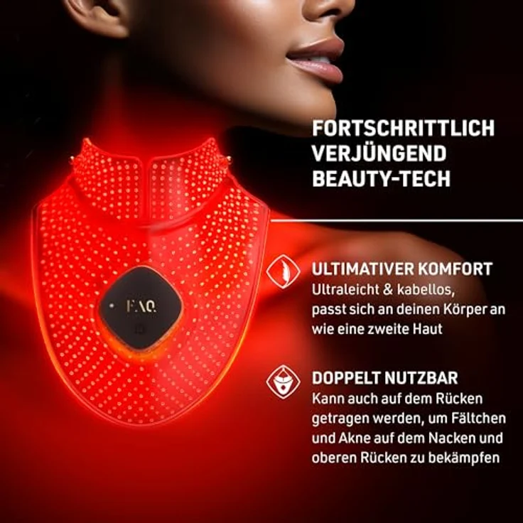 FOREO FAQ™ 211 LED-Maske für Hals und Dekolleté, Hautverjüngung mit rotem Licht, USB-aufladbar – Bild 2