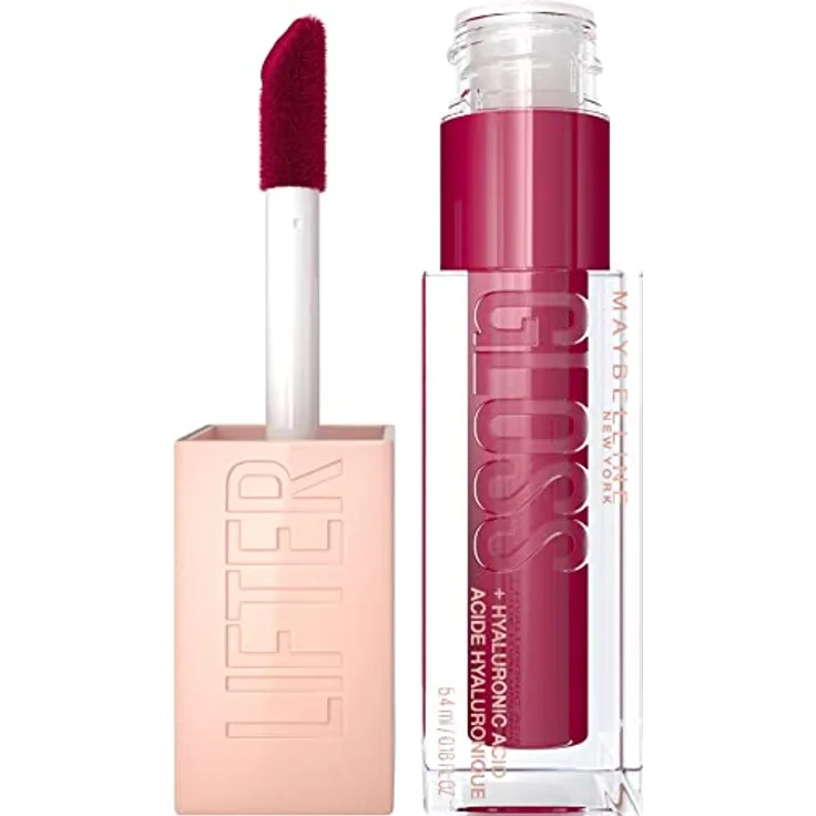Maybelline New York Glänzender Lipgloss für voller wirkende Lippen, Feuchtigkeitsspendend, Mit Hyaluronsäure, Lifter Gloss Candy Drop, Farbe: Nr. 025 Taffy (Pink), 1 x 5,4 ml