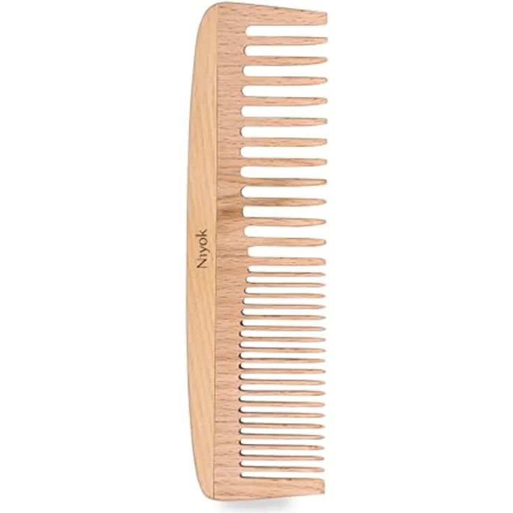 Niyok® Frisierkamm aus Holz, Buchenholz, feine & grobe Zahnung, plastikfrei.
