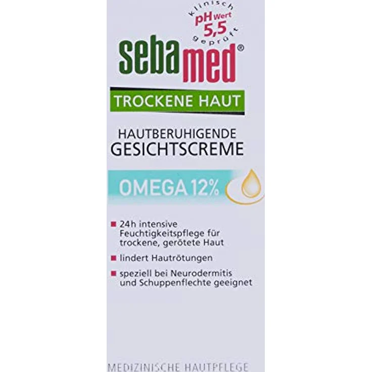 sebamed hautberuhigende Gesichtscreme Omega 12 % für trockene Haut Gesichtspflege 50 ml mit feuchtigkeitsspendender Wirkung – Bild 2
