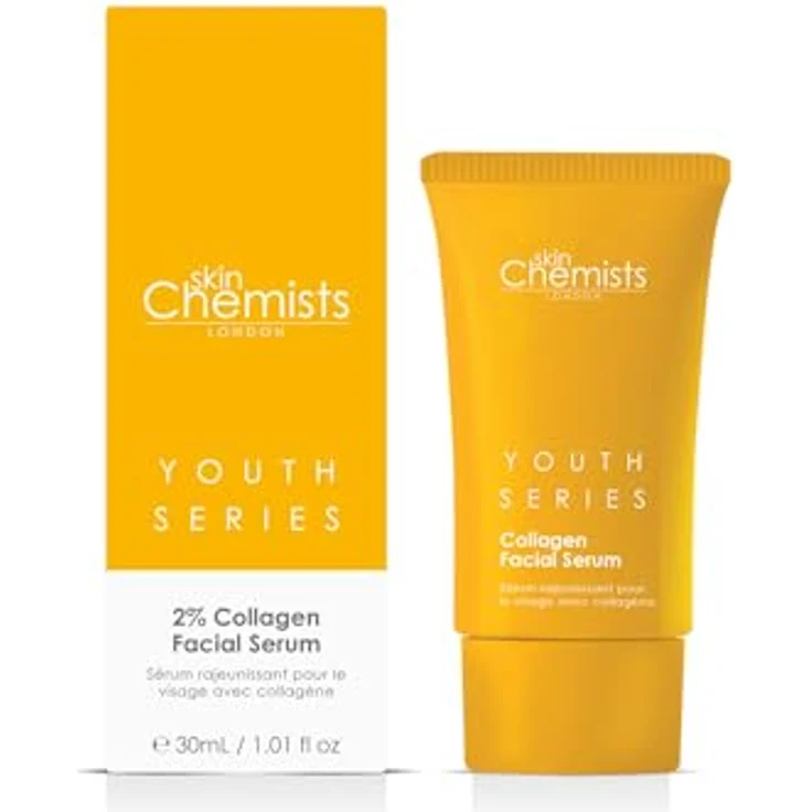 Skin Chemists Collagen Facial Serum 30ml | Reduziert Linien und Falten - Intensive Feuchtigkeitspflege, Aufpolsterung und Erneuerung - Enthüllen Sie glattere Haut, fortgeschrittene Anti-Aging-Formel – Bild 1