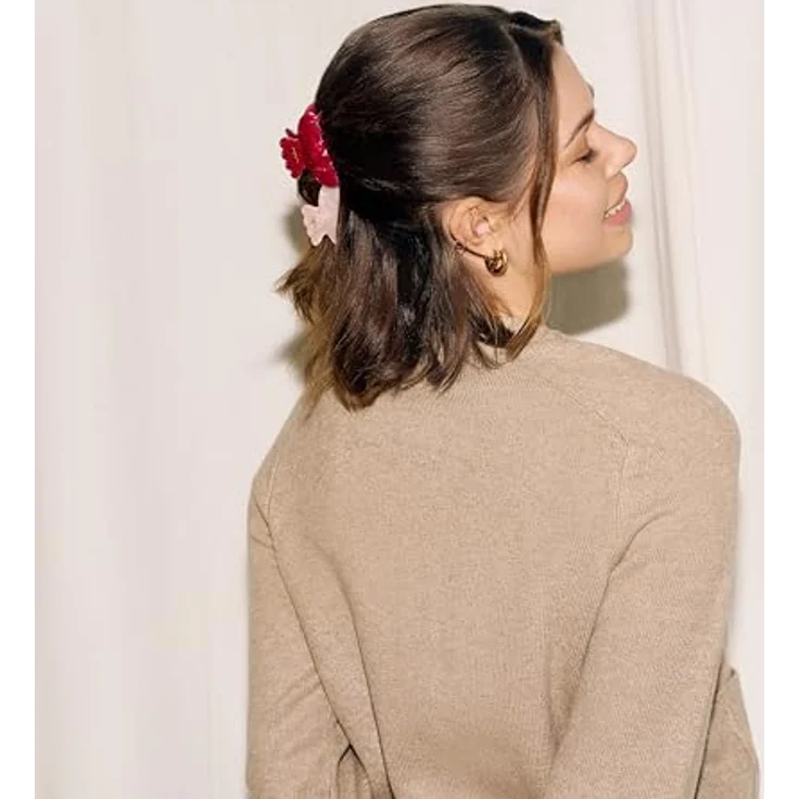 invisibobble Clipstar Premium Creme Berry, Haarklammer für dickes & feines Haar, mittel, 2er Set in Creme und Beerenrot, haarschonend ohne Abdruck – Bild 3