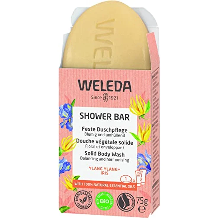 Weleda Shower Bar Ylang Ylang + Iris Aromatherapeutische umhüllende Festseife 75 g für Frauen – Bild 2