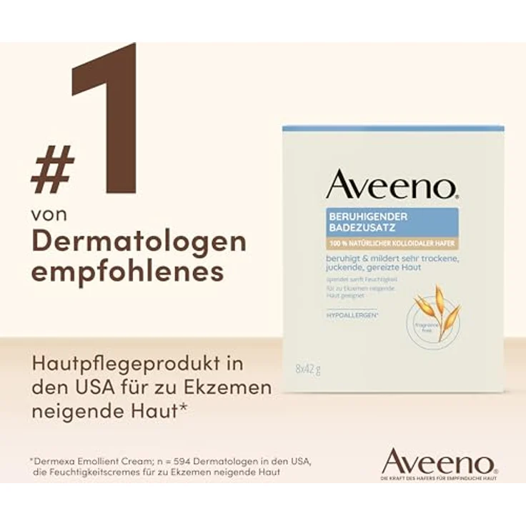 Aveeno Soothing Bath Soak Puder, Badesalz für das Bad, 8x42 g, hypoallergen, unparfümiert, spendet intensiv Feuchtigkeit – Bild 8