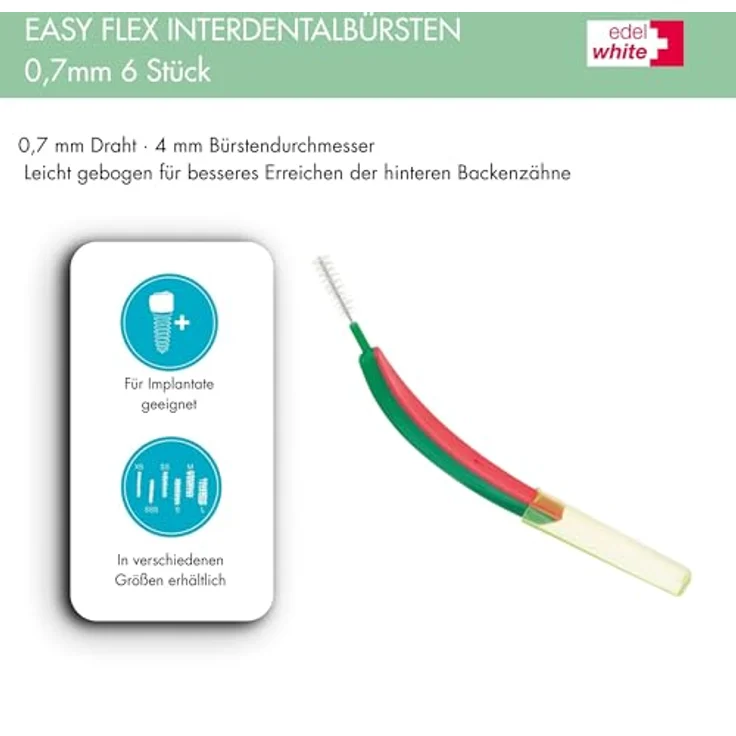 Edel&White Interdental Brush L 0.8 mm 6 Stück zur gründlichen Zahnzwischenraumreinigung Interdentalbürsten Biegbar – Bild 6