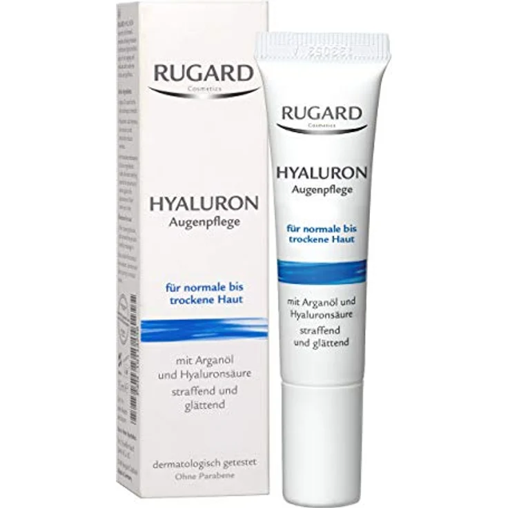 RUGARD Hyaluron Augenpflege: Augencreme gegen Augenringe, Tränensäcke & Fältchen, mit Hyaluronsäure und Vitamin E, 15ml – Bild 1