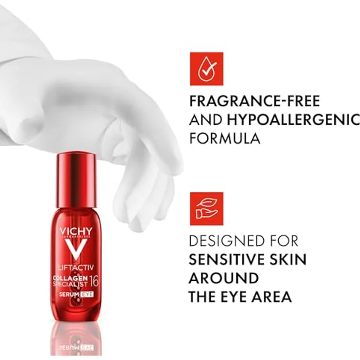 Vichy Liftactiv Collagen 16 Augenserum, stärkt alle Kollagen-Familien mit Co-Bonding Technologie, für empfindliche und reife Haut, 15 ml – Bild 4