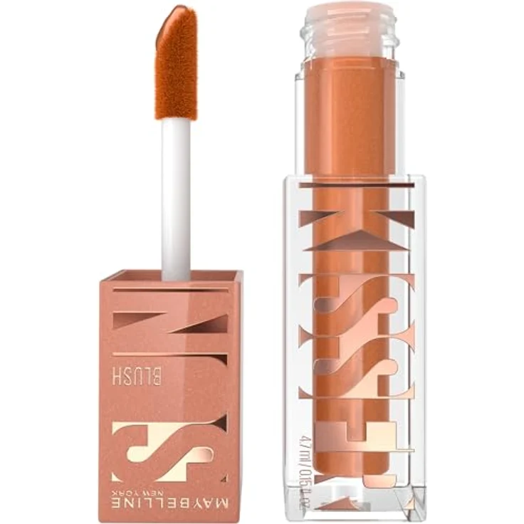 Maybelline New York Sunkisser Blush, Flüssiger Rouge für sonnengeküssten Glow, lichtreflektierende Perlen, Vitamin E, 12 Summer in the City, 4,7ml – Bild 1