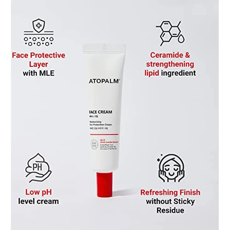 ATOPALM Face Cream 35ml, Hypoallergen Gesichtscreme mit Ceramide, Hyaluronsäure, Vitamin E+B5, MLE, für alle Altersgruppen, feuchtigkeitsspendend und hautschützend, Koreanische Kosmetik – Bild 3