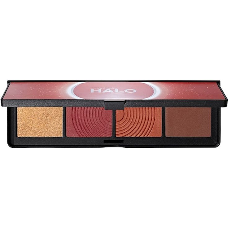 smashbox Halo Sculpt + Glow Face Palette, All-in-One Puder mit Kontur, Rouge und Highlighter, Berry Saturation, 15,7 g