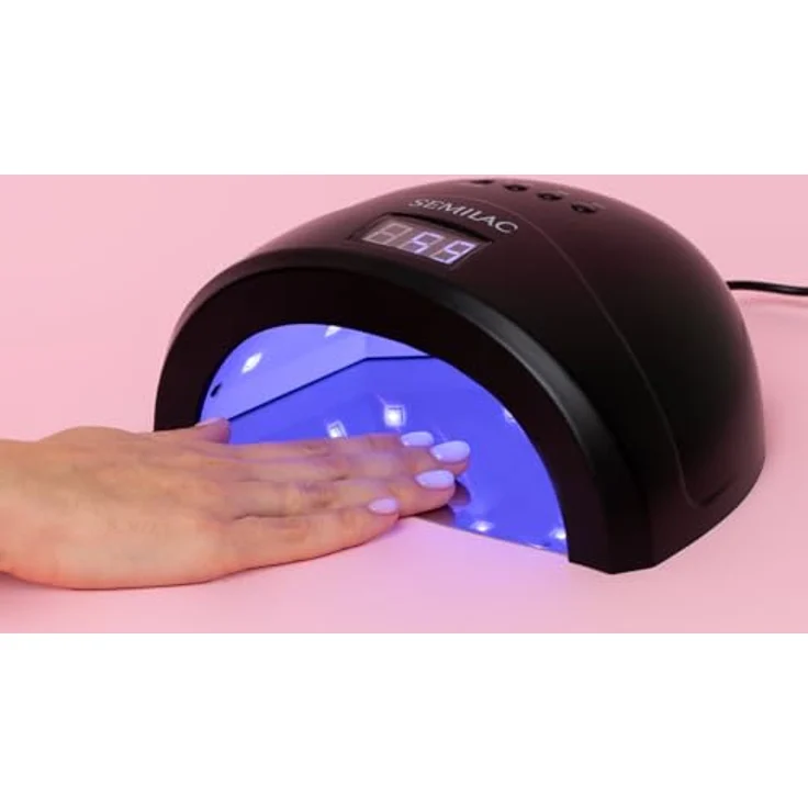 Semilac UV LED Lampe 24W/48W All Black, Nagellampe mit Dual-LED, 4 Timer-Modi, Bewegungssensor und Low Heat Mode – Bild 3