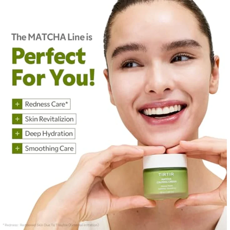 TIRTIR Beruhigende Matcha Creme, 50 ml, Gesichtscreme mit Niacinamid und Ceramiden für empfindliche Haut – Bild 6