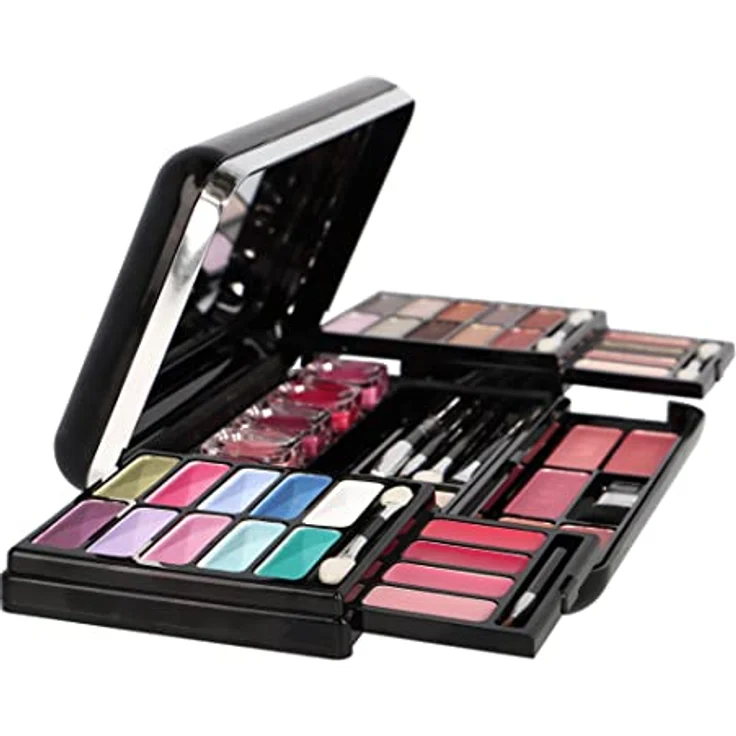 Schmink-Kassette Classic 51 teilig, mit Lidschatten, Rouge, Lipgloss, Puder, Kajal und Make-up Accessoires – Bild 3